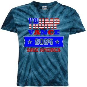 Trump Vance 2024 Save America Kids Tie-Dye T-Shirt