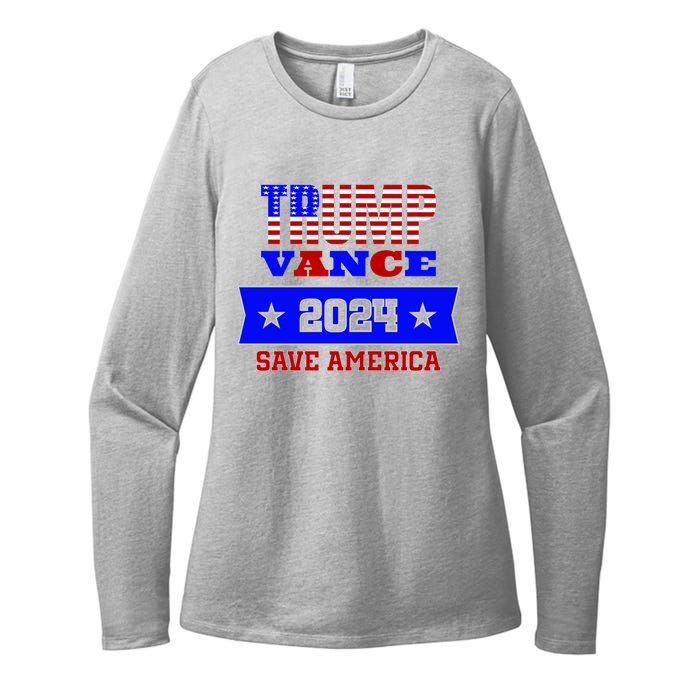 Trump Vance 2024 Save America Womens CVC Long Sleeve Shirt