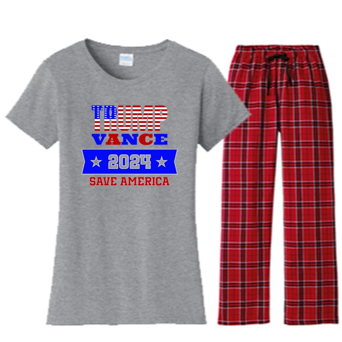 Trump Vance 2024 Save America Women's Flannel Pajama Set