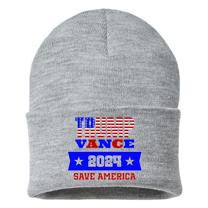 Trump Vance 2024 Save America Sustainable Knit Beanie