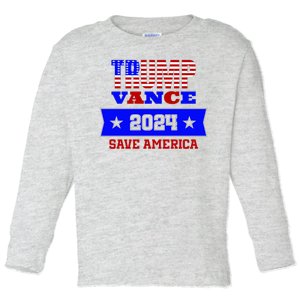 Trump Vance 2024 Save America Toddler Long Sleeve Shirt