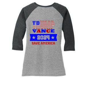 Trump Vance 2024 Save America Women's Tri-Blend 3/4-Sleeve Raglan Shirt