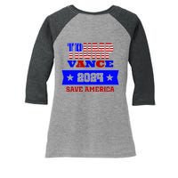 Trump Vance 2024 Save America Women's Tri-Blend 3/4-Sleeve Raglan Shirt