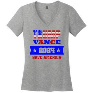 Trump Vance 2024 Save America Women's V-Neck T-Shirt