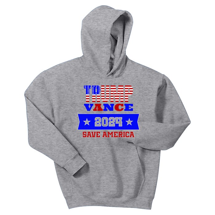 Trump Vance 2024 Save America Kids Hoodie