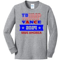 Trump Vance 2024 Save America Kids Long Sleeve Shirt