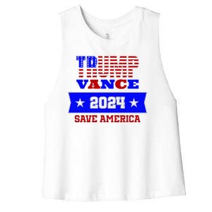 Trump Vance 2024 Save America Women's Racerback Cropped Tank