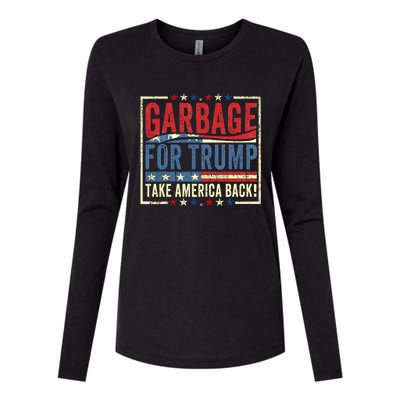 Trump Vance 2024 Proud To Be Garbage Presidential Election Womens Cotton Relaxed Long Sleeve T-Shirt