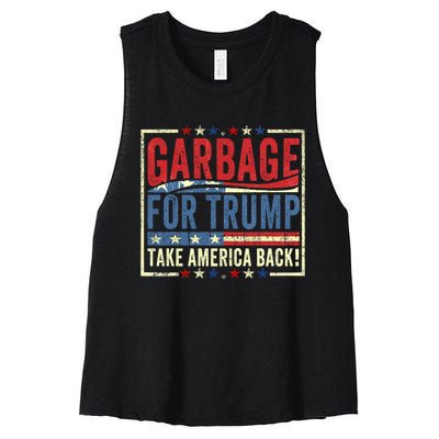 Trump Vance 2024 Proud To Be Garbage Presidential Election Women's Racerback Cropped Tank