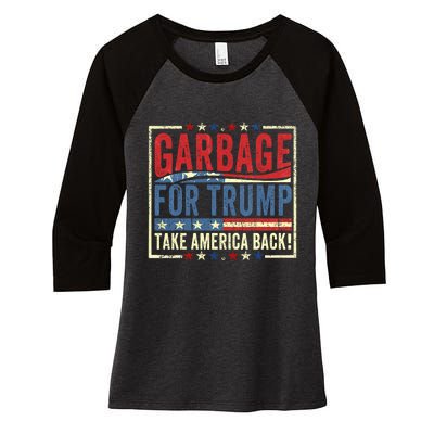 Trump Vance 2024 Proud To Be Garbage Presidential Election Women's Tri-Blend 3/4-Sleeve Raglan Shirt