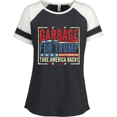 Trump Vance 2024 Proud To Be Garbage Presidential Election Enza Ladies Jersey Colorblock Tee