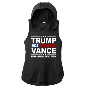 Trump Vance 2024 Make America Great Again Ladies PosiCharge Tri-Blend Wicking Draft Hoodie Tank