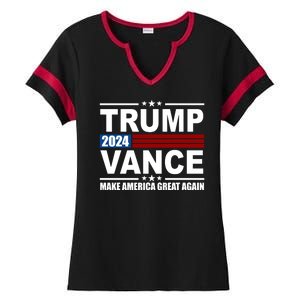 Trump Vance 2024 Make America Great Again Ladies Halftime Notch Neck Tee