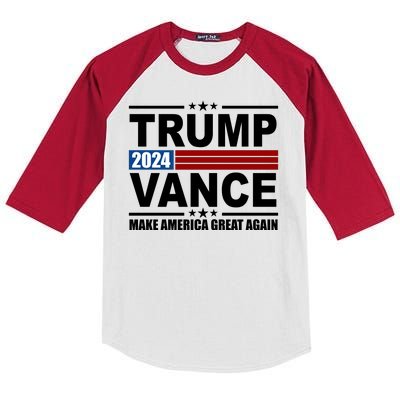 Trump Vance 2024 Make America Great Again Kids Colorblock Raglan Jersey