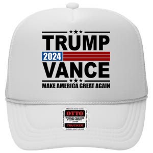 Trump Vance 2024 Make America Great Again High Crown Mesh Back Trucker Hat