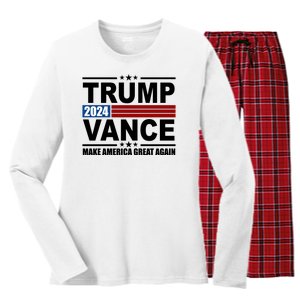 Trump Vance 2024 Make America Great Again Women's Long Sleeve Flannel Pajama Set 