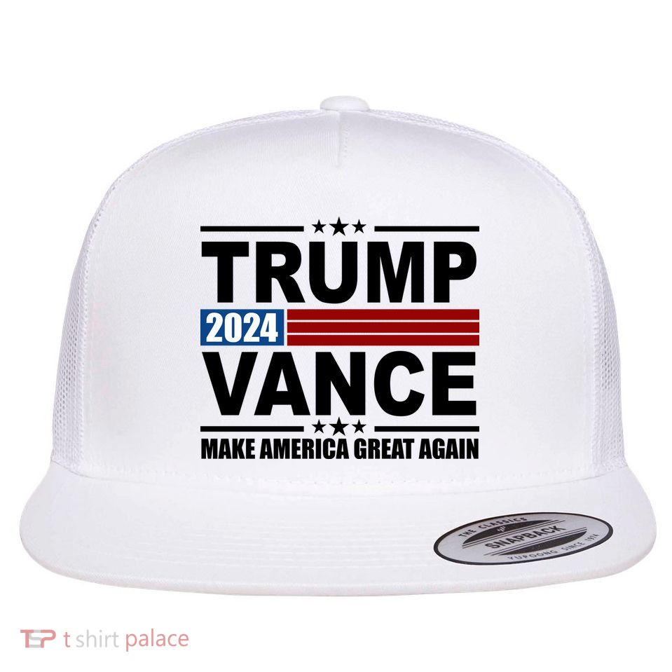 Trump Vance 2024 Make America Great Again Flat Bill Trucker Hat