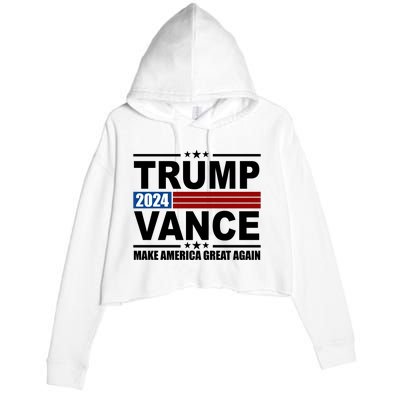 Trump Vance 2024 Make America Great Again Crop Fleece Hoodie