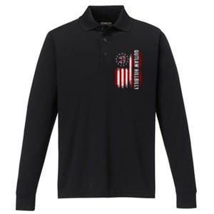 Trump Vance 2024 Funny Outlaw Hillbilly Performance Long Sleeve Polo