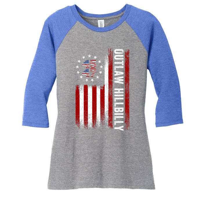 Trump Vance 2024 Funny Outlaw Hillbilly Women's Tri-Blend 3/4-Sleeve Raglan Shirt