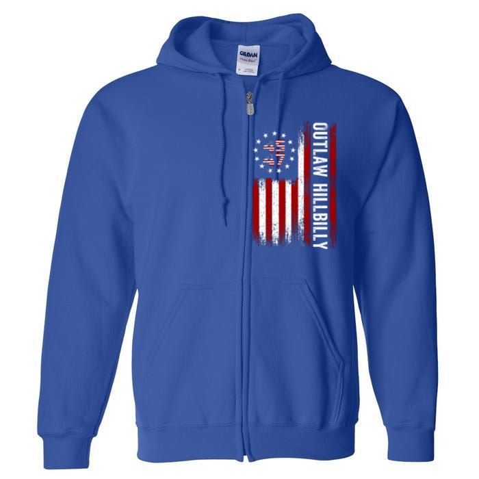 Trump Vance 2024 Funny Outlaw Hillbilly Full Zip Hoodie