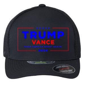 Trump Vance 2024 Pocket Print Flexfit Unipanel Trucker Cap