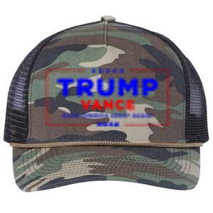 Trump Vance 2024 Pocket Print Retro Rope Trucker Hat Cap