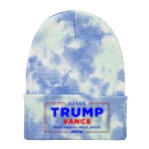 Trump Vance 2024 Pocket Print Tie Dye 12in Knit Beanie