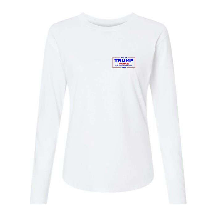 Trump Vance 2024 Pocket Print Womens Cotton Relaxed Long Sleeve T-Shirt