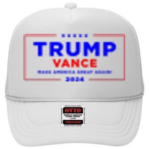 Trump Vance 2024 Pocket Print High Crown Mesh Back Trucker Hat