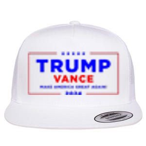 Trump Vance 2024 Pocket Print Flat Bill Trucker Hat