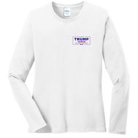 Trump Vance 2024 Pocket Print Ladies Long Sleeve Shirt