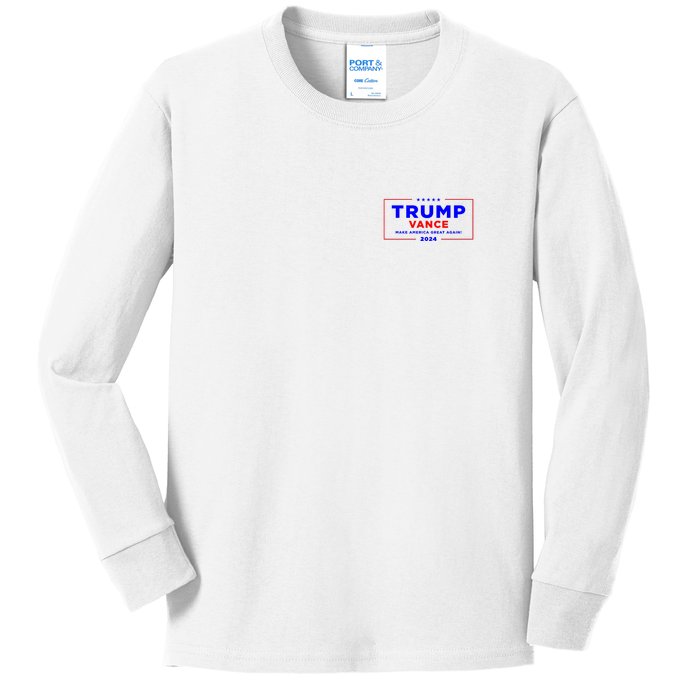 Trump Vance 2024 Pocket Print Kids Long Sleeve Shirt