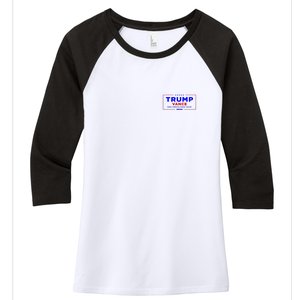 Trump Vance 2024 Pocket Print Women's Tri-Blend 3/4-Sleeve Raglan Shirt