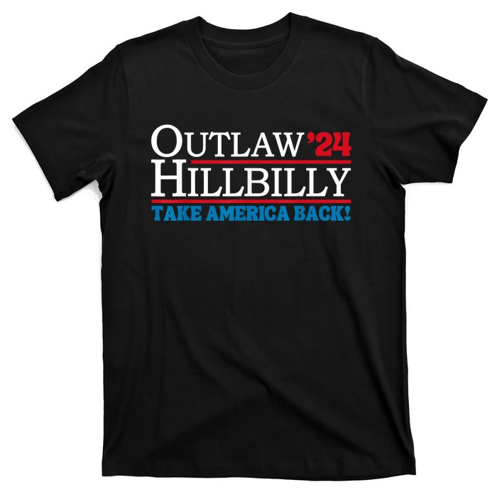 Trump Vance 2024 Outlaw Hillbilly Take America Back Us Flag Vintage Elections T-Shirt