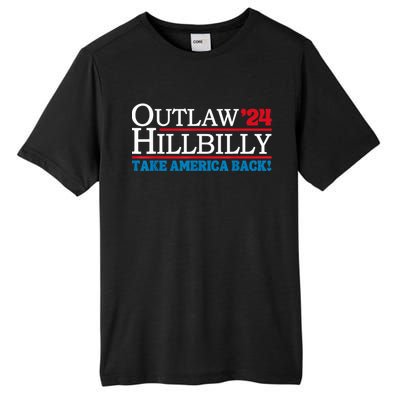 Trump Vance 2024 Outlaw Hillbilly Take America Back Us Flag Vintage Elections Tall Fusion ChromaSoft Performance T-Shirt