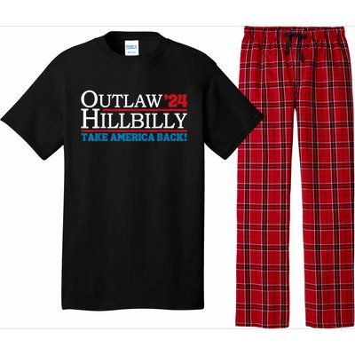 Trump Vance 2024 Outlaw Hillbilly Take America Back Us Flag Vintage Elections Pajama Set