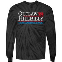 Trump Vance 2024 Outlaw Hillbilly Take America Back Us Flag Vintage Elections Tie-Dye Long Sleeve Shirt