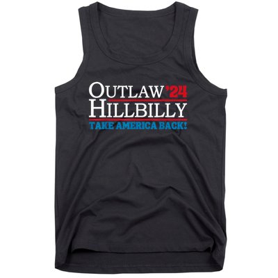 Trump Vance 2024 Outlaw Hillbilly Take America Back Us Flag Vintage Elections Tank Top