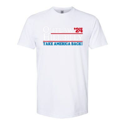 Trump Vance 2024 Outlaw Hillbilly Take America Back Us Flag Vintage Elections Softstyle CVC T-Shirt