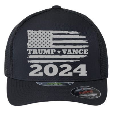 Trump Vance 2024 Gray Style Flexfit Unipanel Trucker Cap