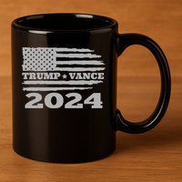 Trump Vance 2024 Gray Style 11oz C Handle Ceramic Mug