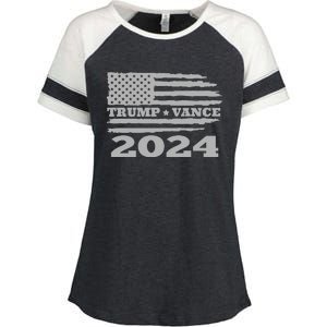 Trump Vance 2024 Gray Style Enza Ladies Jersey Colorblock Tee