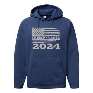 Trump Vance 2024 Gray Style Performance Fleece Hoodie