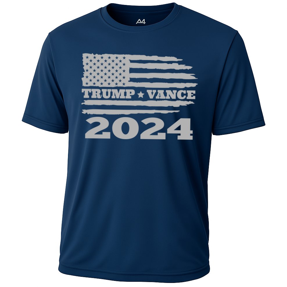 Trump Vance 2024 Gray Style Cooling Performance Crew T-Shirt