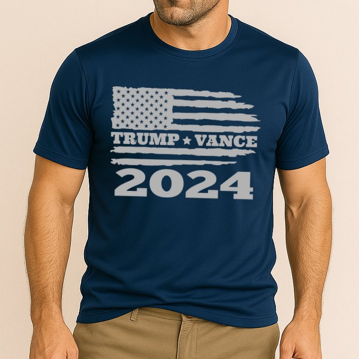 Trump Vance 2024 Gray Style Cooling Performance Crew T-Shirt