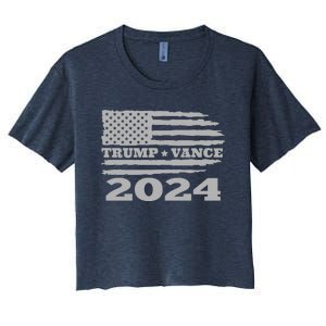 Trump Vance 2024 Gray Style Women's Crop Top Tee