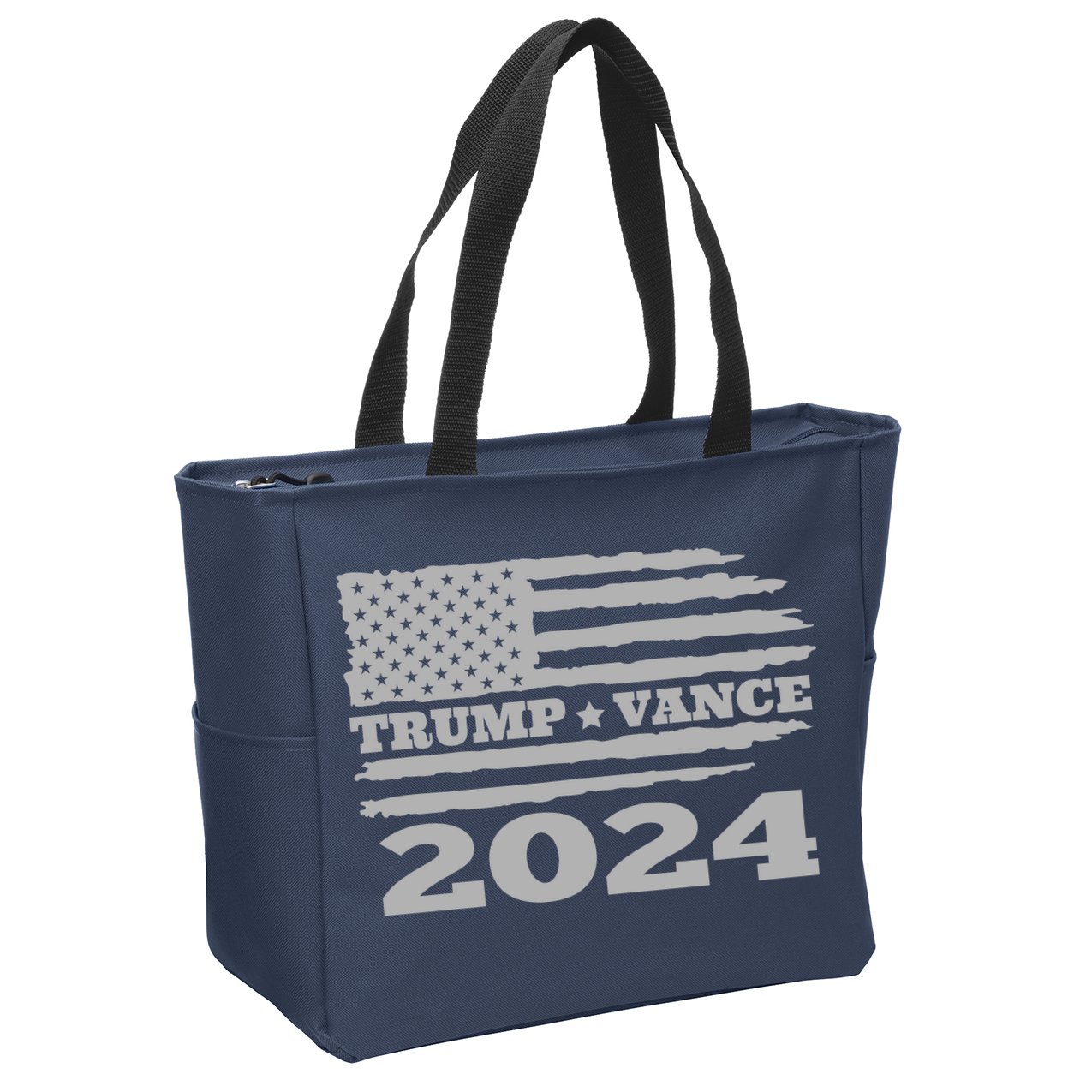 Trump Vance 2024 Gray Style Zip Tote Bag