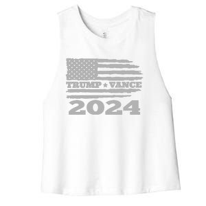 Trump Vance 2024 Gray Style Women's Racerback Cropped Tank