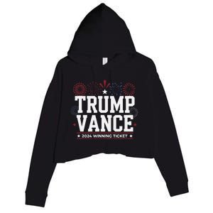 Trump Vance 2024 Winning Ticket Trump Won Crop Fleece Hoodie